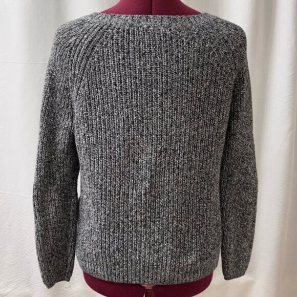 Gap Gray Chunky Ribbed Knit Crew Neck 100% Cotton Pullover Sweater  NWOT - Picture 6 of 9